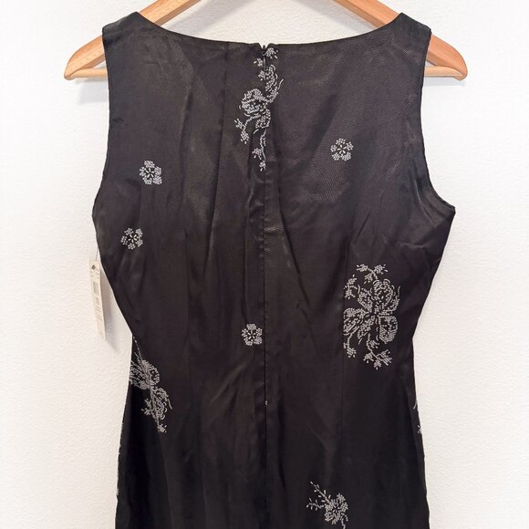 NWT Vintage 90s Y2K ESPRIT Black Satin Slip Dress Size 7/8 Whimsigoth Grunge - Picture 7 of 11